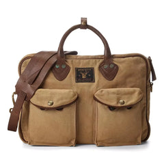 Cotton Canvas/Leather Cargo Briefcase