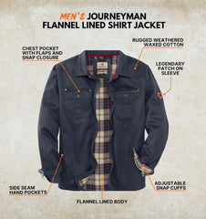 Legendary Whitetails Mens Flannel Lined Waxed Cotton Shirt Jacket