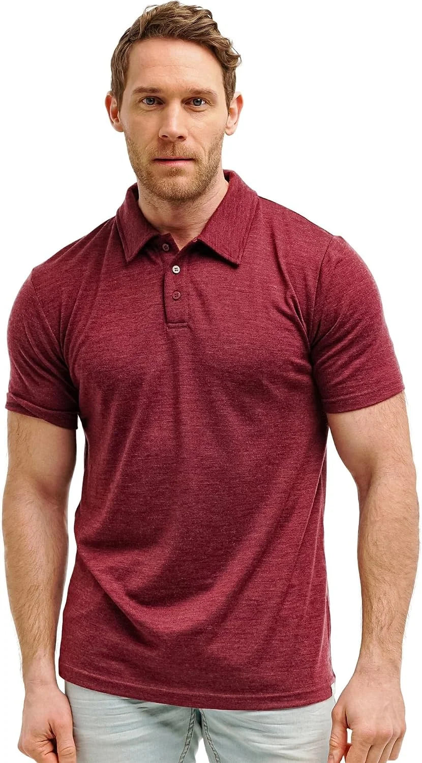 100% Merino Wool Polo Shirt Men - Short & Long Sleeve Shirt Base Later