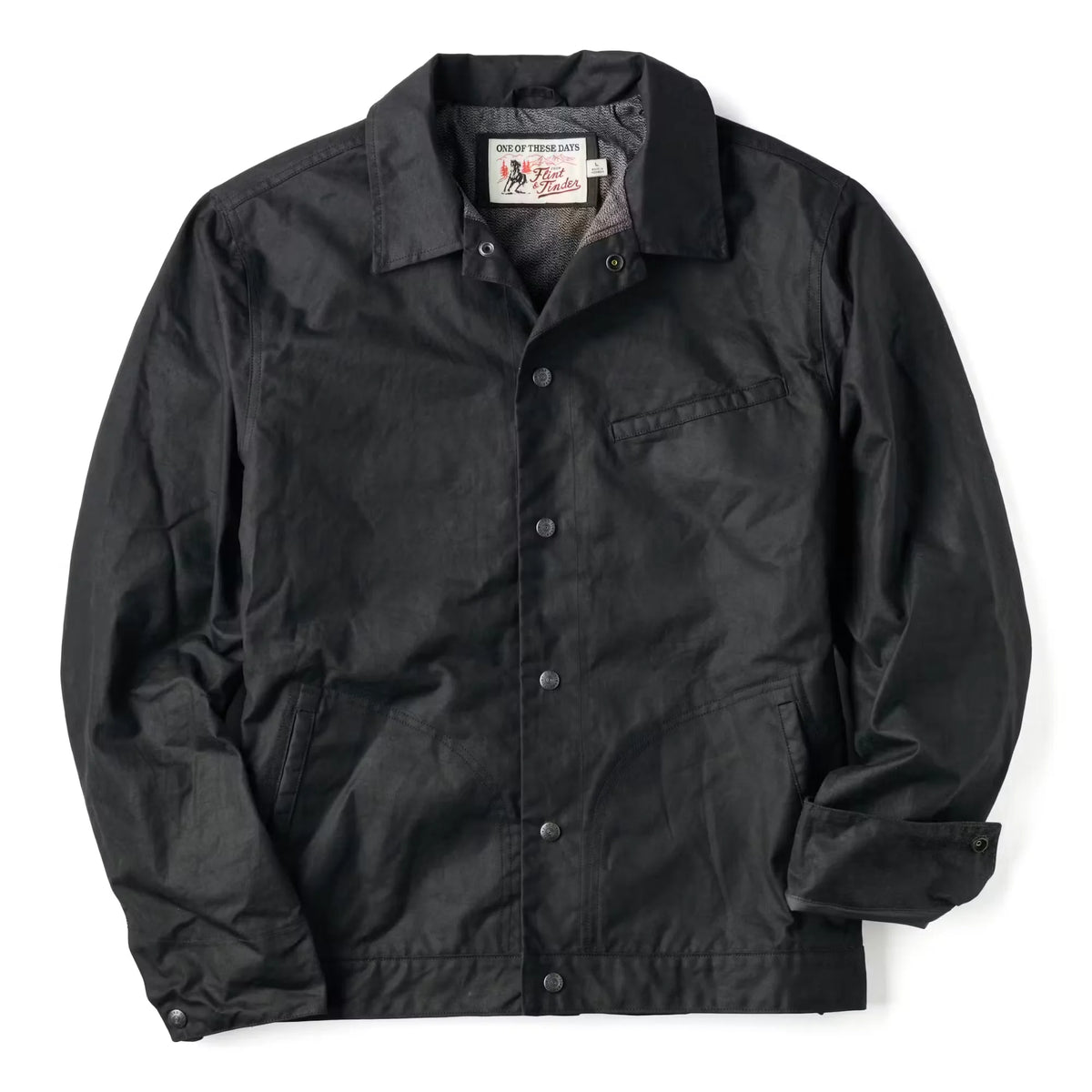 Embroidered Western Waxed Snap Jacket