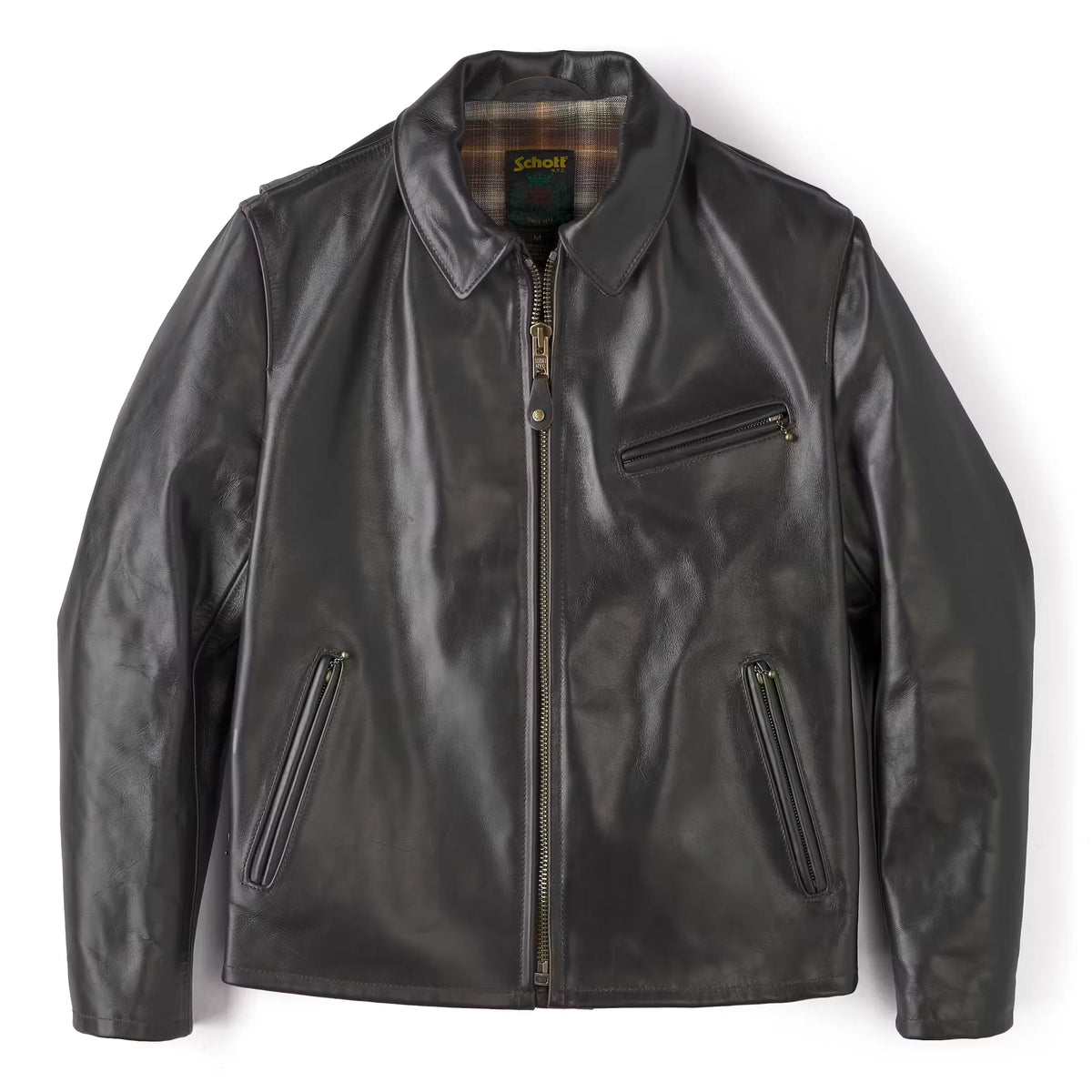 Classic Leather Racer Motorcycle Jacket
