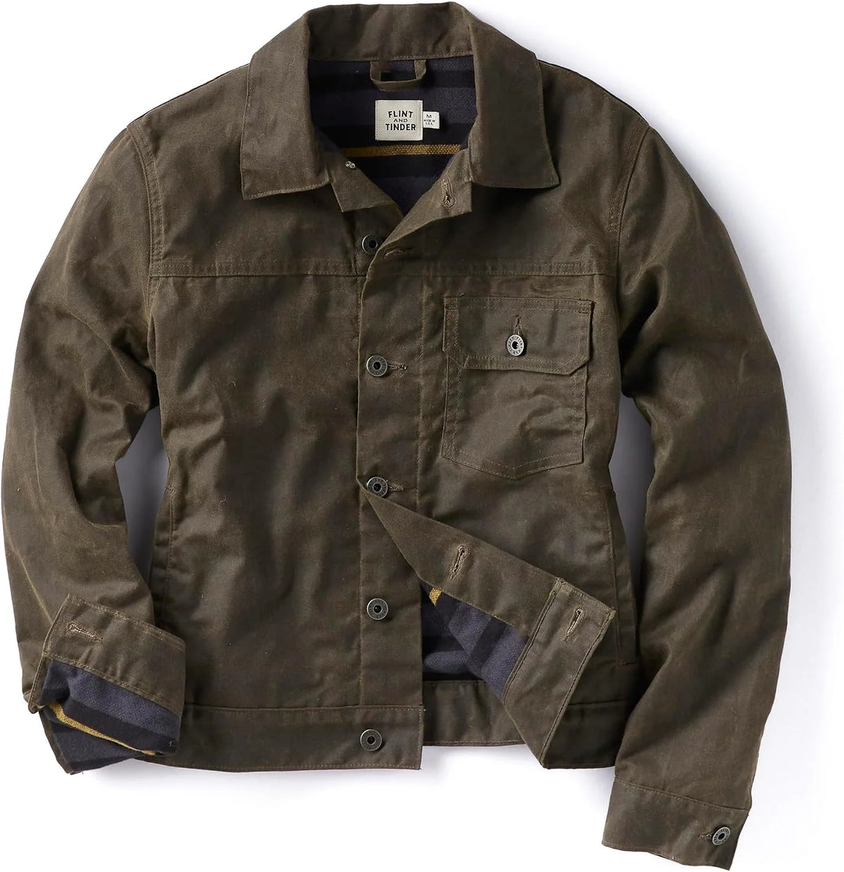 Huckberry Flint & Tinder Women's Flannel-Lined Waxed Trucker Jacket, Canvas Jackets for Women