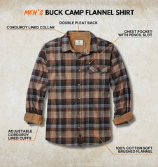 Legendary Whitetails Mens Flannel Long Sleeve Button Down 100% Cotton Shirt