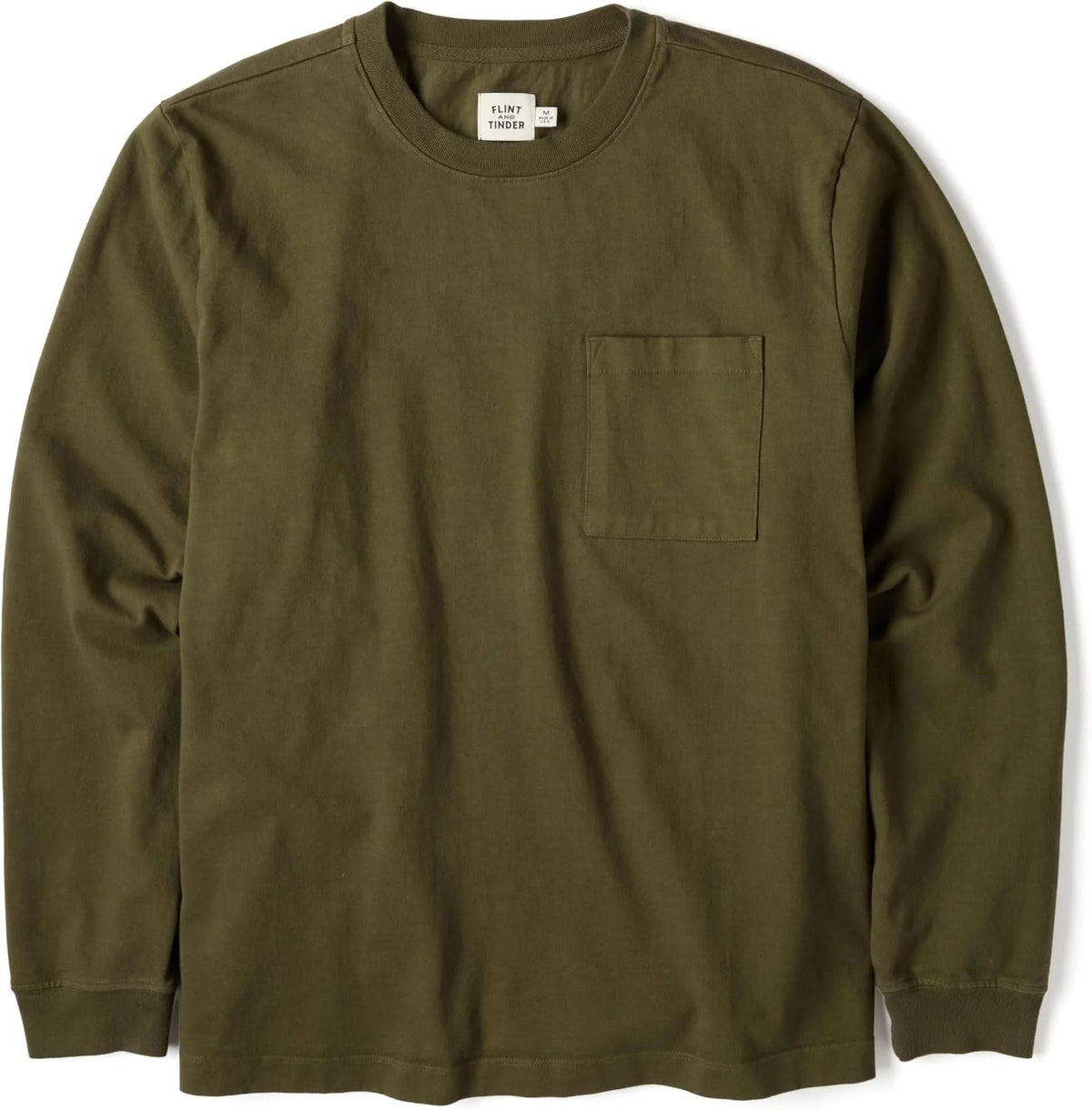 Huckberry Flint and Tinder American Heavyweight Pocket Longsleeve T-Shirt, Mens Shirt