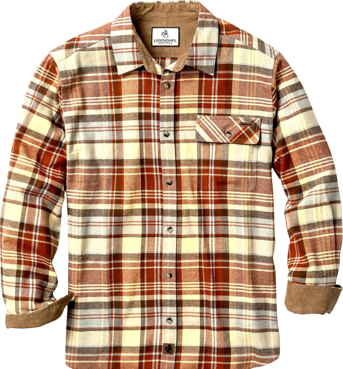 Legendary Whitetails Mens Flannel Long Sleeve Button Down 100% Cotton Shirt