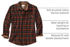 Legendary Whitetails Mens Flannel Long Sleeve Button Down 100% Cotton Shirt