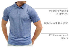 100% Merino Wool Polo Shirt Men - Short & Long Sleeve Shirt Base Later