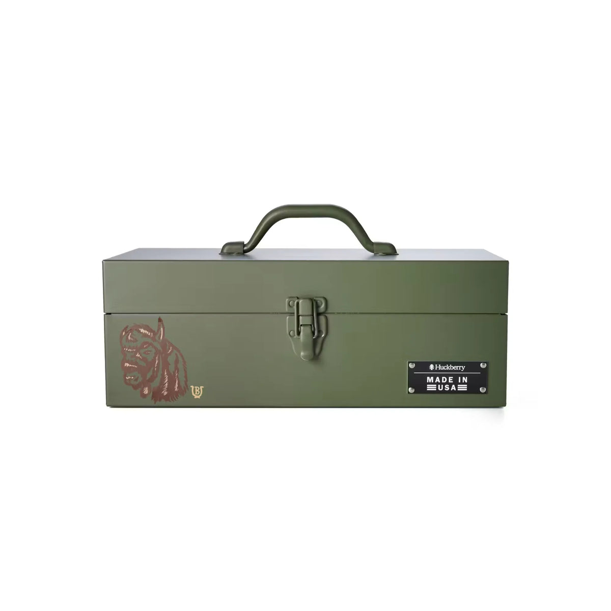 Hand-Painted Steel Tool Box + Removable Tray