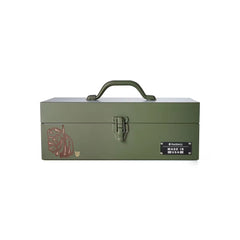 Hand-Painted Steel Tool Box + Removable Tray