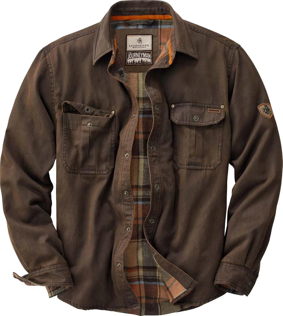 Legendary Whitetails Mens Flannel Lined Waxed Cotton Shirt Jacket
