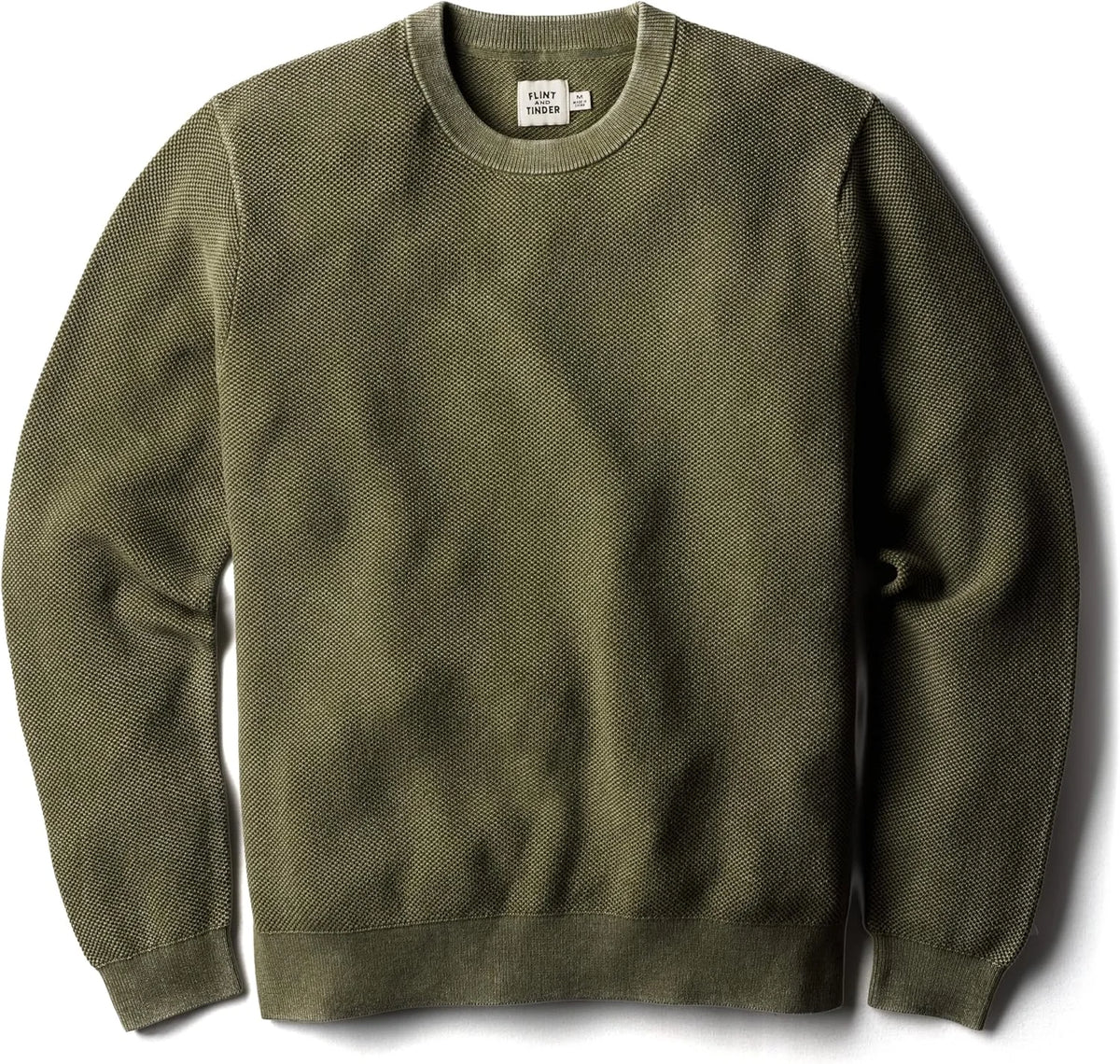 Huckberry Flint and Tinder Lightweight Garment Dyed Crewneck Sweater, Mens Pullover Sweatshirt