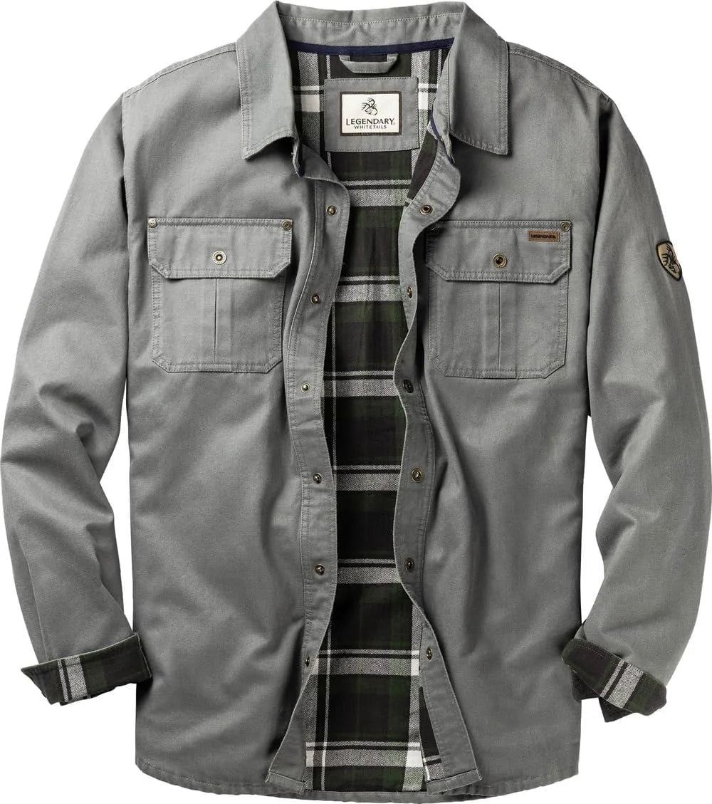 Legendary Whitetails Mens Flannel Lined Waxed Cotton Shirt Jacket