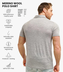 100% Merino Wool Polo Shirt Men - Short & Long Sleeve Shirt Base Later