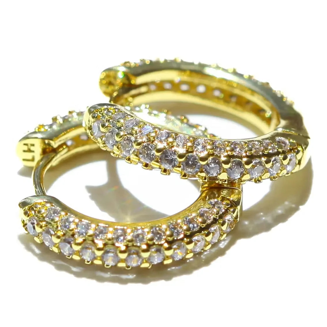 Women's Diamond Encrusted Hoop Earrings