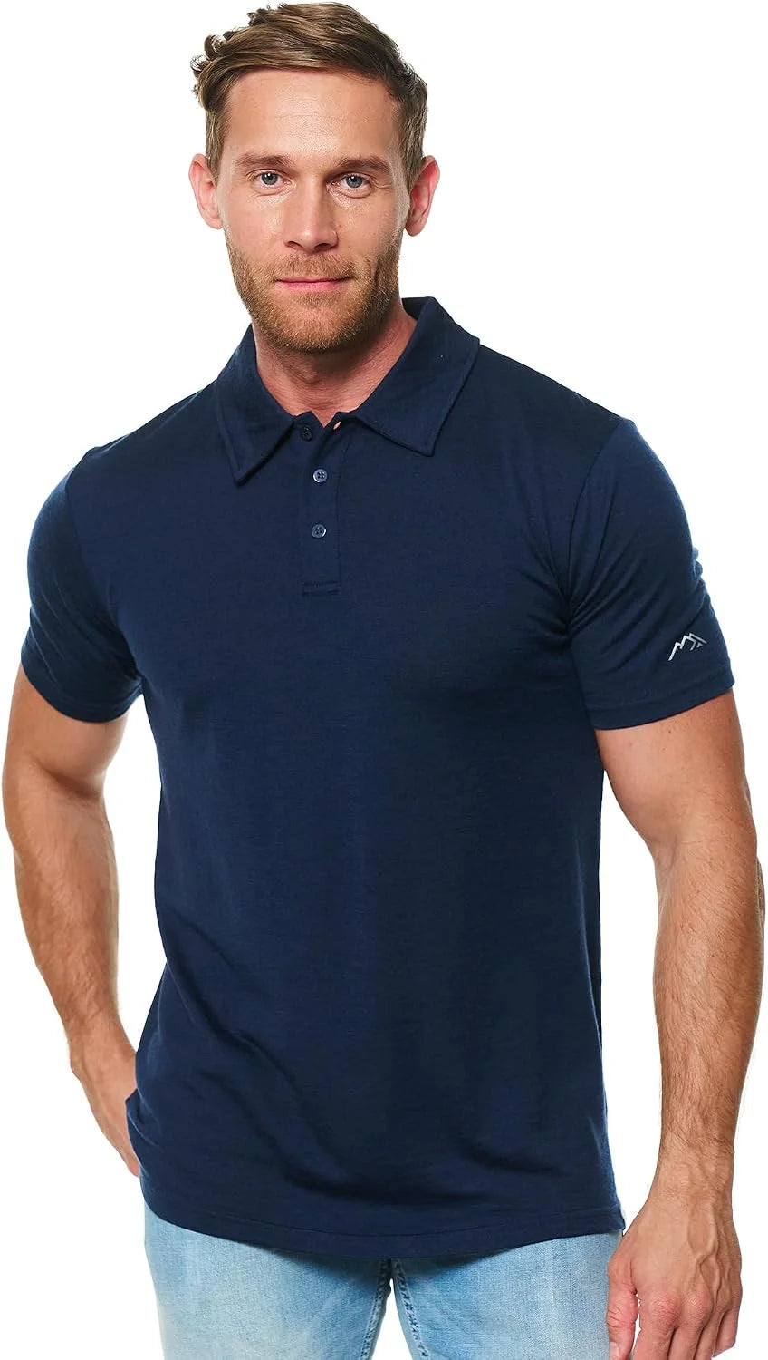 100% Merino Wool Polo Shirt Men - Short & Long Sleeve Shirt Base Later