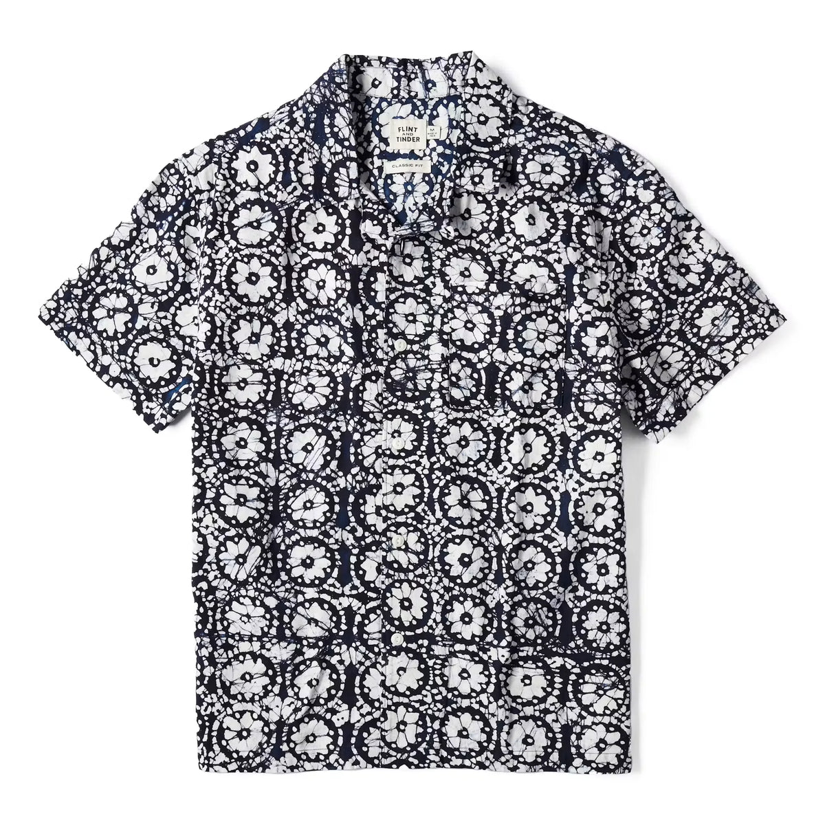 Block Print Camp Collar Shirt