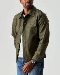 Huckberry Flint and Tinder Dry Wax Trucker Jacket, Unlined Mens Lightweight Cotton Jacket
