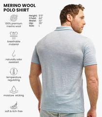 100% Merino Wool Polo Shirt Men - Short & Long Sleeve Shirt Base Later