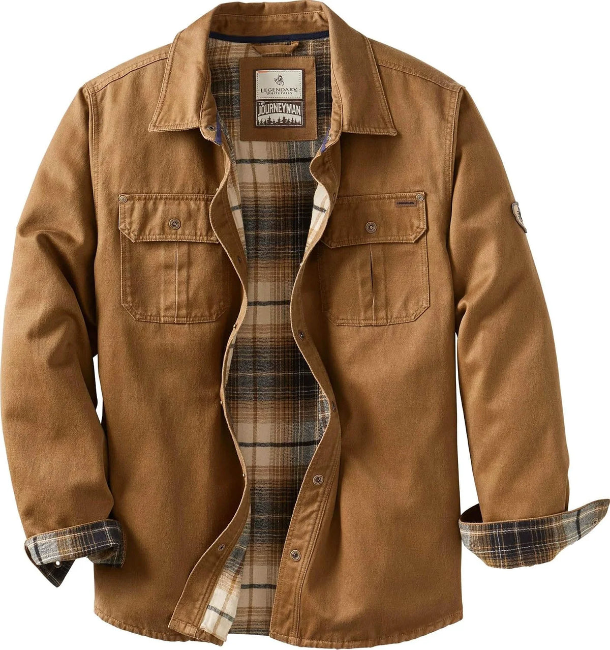 Legendary Whitetails Mens Flannel Lined Waxed Cotton Shirt Jacket