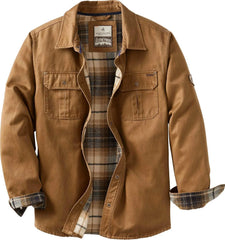 Legendary Whitetails Mens Flannel Lined Waxed Cotton Shirt Jacket